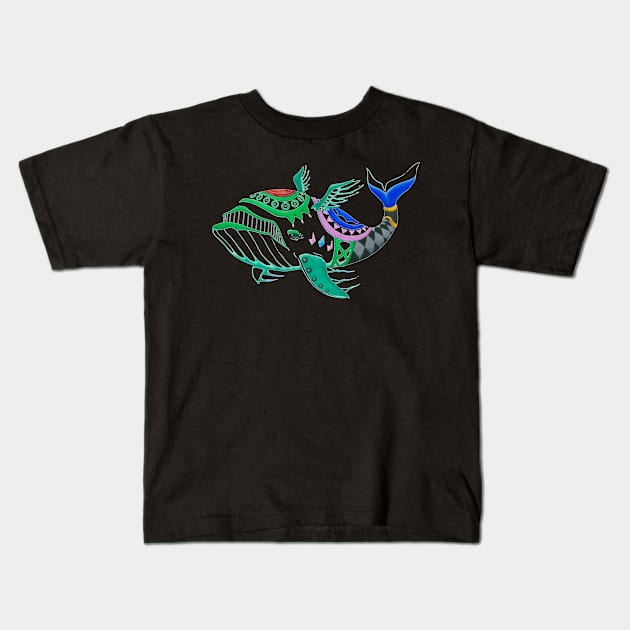 Wind fish Kids T-Shirt by KaniaAbbi